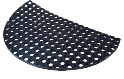 Produktbild von Aqbau® Ringgummimatte Gummimatte Wabenmatte Fußabtreter Fußmatte Bodenmatte 45 x 75 cm halbrund