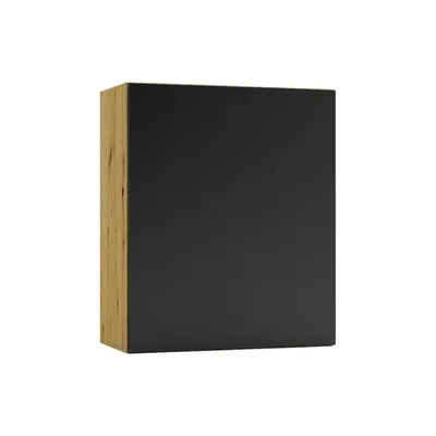 Produktbild von Küchenhängeschrank 60 cm - Eiche Artisan und Schwarz - Modulküche - Soft-Close-System - Küchenschrank - Universelle Frontmontage