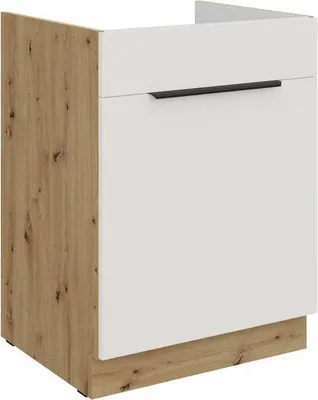 Produktbild von LUNARA Spülenunterschrank – Breite 60 cm, Weiß/Eiche Artisan