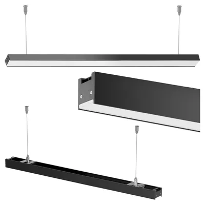 Produktbild von XUDO LED-Pendelleuchte linear 150 cm 45 W 4500 K Schwarz für Büro und Homeoffice