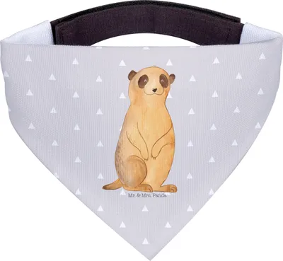 Produktbild von Mr. & Mrs. Panda Hundehalstuch Erdmännchen - Grau Pastell - Geschenk, Spruch, Reisen, Hunde Halstuch, für Hund, Afrika, Dreieckstuch, Hals Tuch, Roadtrip, Traveling