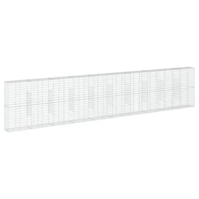 Image de vidaXL Gabion avec couvercle 1000x50x200 cm Fer galvanisé