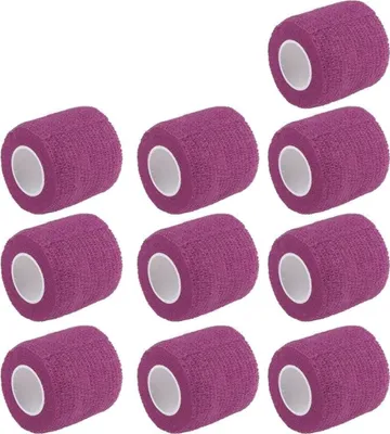 Obrázok produktu pre 10 kusov samolepiacich obväzov, náplasti na prsty, obväzy na prsty, obväzy na rany, samolepiace, vodeodolné, 5 cm x 4,5 m (fialové)