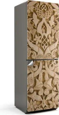 Zdjęcie produktu dla Wzór roślinny z ornamentami - Naklejka na lodówkę - Naklejka na lodówkę - Dekoracja lodówki - Samoprzylepna folia na lodówkę - Dekoracja kuchni - 60x180 cm