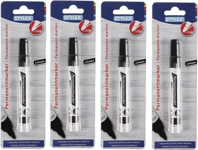 Produktbild von 4x Permanentmarker / 1-4 mm / schwarzschreibend