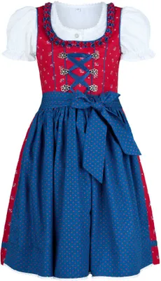 Produktbild von Kinderdirndl 3-teilig Emilia in Rot-Blau von Nübler Größe 164