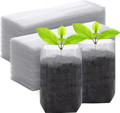 Produktbild von 100 Stück Wachstumsbeutel, Vliesstoff, Sämling-Töpfe für Gemüse, Pilze, kleine Pflanztöpfe, Samentöpfe, Stoffpflanzen, Gartenbedarf-Set für Obst, Blumen, Baum