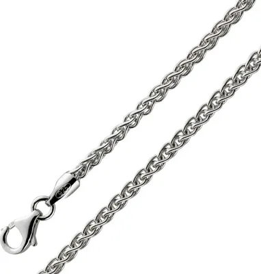 Produktbild von Zopfkette 2.5mm Spiga Kette Silber 925 rhodiniert 45