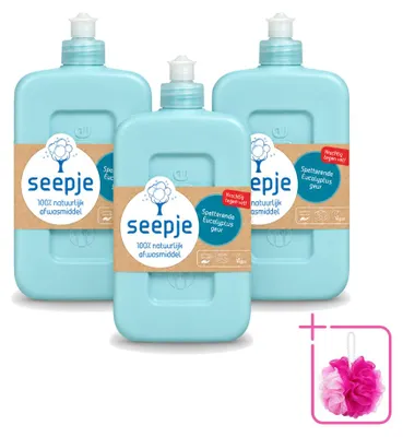 Produktbild von 3 x Seepje Afwasmittel - Spetterender Eukalyptus - 500 ml - Sparpackung - 3 Stücke