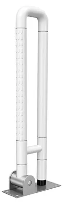 Obrázek produktu pro Koupelnová madla – sklopná madla na zeď – nerezová ocel – protiskluzová – 60 cm – nosnost 226 kg – bílá