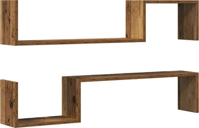 Obrázek produktu pro vidaXL Nástěnné police 2 ks. Vzhled regenerovaného dřeva 100x15x20 cm materiál na bázi dřeva
