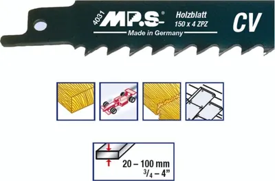 Produktbild von 5 Säbelsägeblätter MPS Ersatzsägeblatt grobe Schnitte 150mm CV & MS