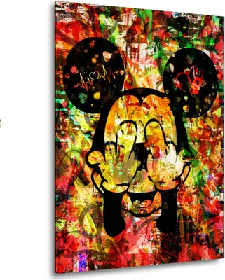 Produktbild von Pop Art Maus Comic Leinwandbild Wandbild Kunst XXL Deko: 120x160x4cm