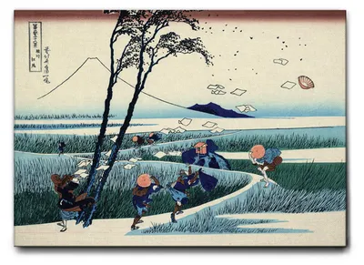 Image de Giallobus - Ejiri dans la province de Suruga - Hokusai - 100L x 70l cm - Tableau - Toile à cadre standard