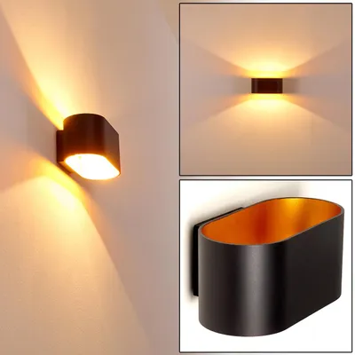 Produktbild von Leuca »Leuca« Wandlampe aus Metall in Schwarz/Gold