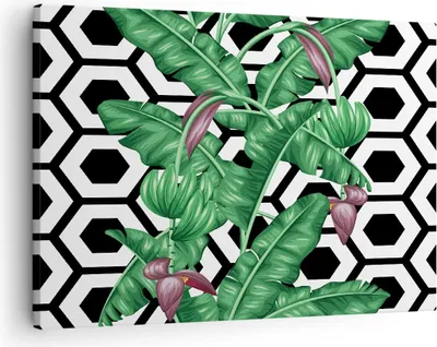 Produktbild von Bild auf Leinwand - Leinwandbild - Blatt Pflanze Blume - 70x50cm - Wand Bild - Wanddeko - Wandbilder - Leinwanddruck - Bilder - Kunstdruck - Wanddekoration - Leinwand bilder - Wandkunst - AA70x50-3798