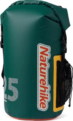 Produktbild von Famanu Dry Bag 15L/25L - Wasserdichte Tasche mit Handyhülle und verstellbarem Schulterriemen, grün