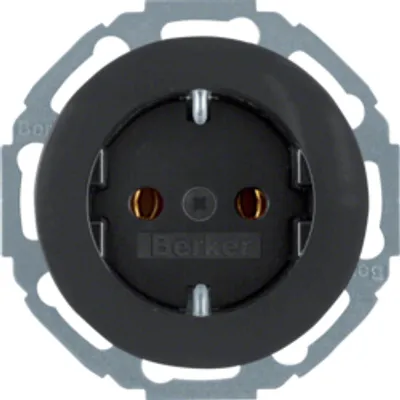 Produktbild von Berker 47552045 Steckdose SCHUKO schwarz, glänzend SerieR.classic