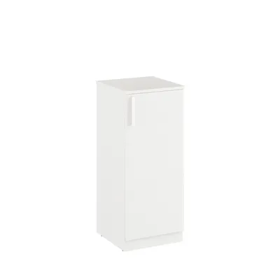 Produktbild von KOMTO Beistellschrank Schmal Weiß - Midischrank, Badezimmerschrank Klein, Schmaler Schrank mit Tür | CABI 35 x 84 x 37 cm (BxHxT)