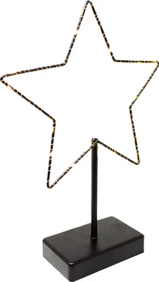 Produktbild von ToCi Deko-Aufsteller Stern mit LED-Beleuchtung | Metall-Leuchter mit 30 LEDs | 24 x 5 x 34 cm