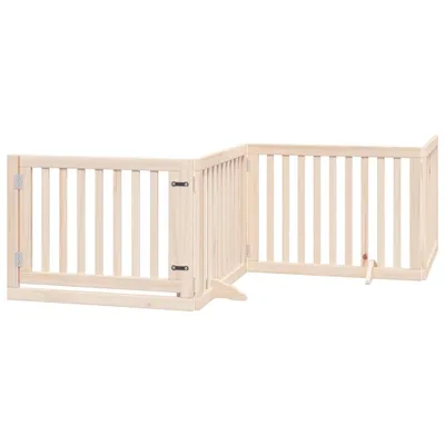 Obrázok produktu pre vidaXL Ohrada pre psov s dvierkami Skladacia 4 panely 320 cm topoľové drevo