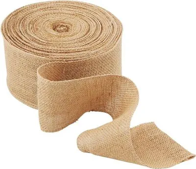 Productafbeelding van 10 cm x 20 meter jute lintrol, natuurlijk bamboe lint voor cadeauverpakking, bruiloften en verjaardagen, lichtbruin decoratielint