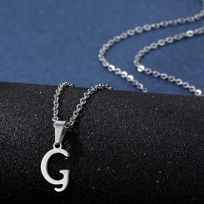 Produktbild von Elegante G Halskette aus Edelstahl - Uni in Silber KP20696