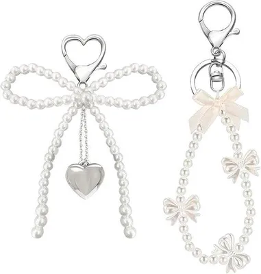 Image de Joli lot de 2 porte-clés à perles pour femme