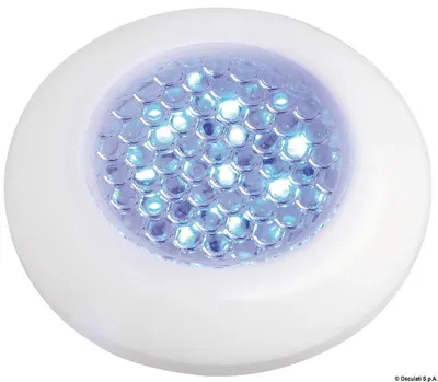 Immagine prodotto di Plafoniera impermeabile, bianco con LED blu, 1 pezzo