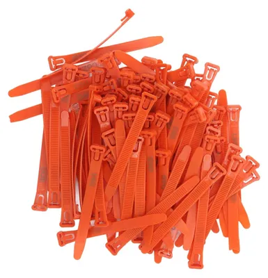 Geflügel-Fußringe, 100 Stück, nummeriert, orange, wiederverwendbar