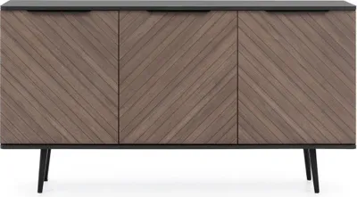 Produktbild von BETTSO Dreitürige Kommode für Wohnzimmer ELIO 150cm schwarz + Braun