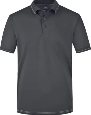 Produktbild von Hochwertiges Poloshirt mit Kontraststreifen graphite/white, Gr. M