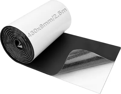 Obrázek produktu pro Moosgummi, páska, 430 mm x 6 mm x 2,5 m, černá, pro akustickou izolaci
