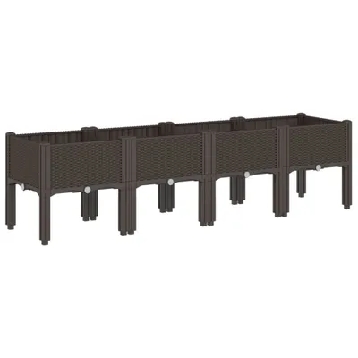 Produktbild von Pflanzkasten mit Beinen Braun 160x40x42 cm PP