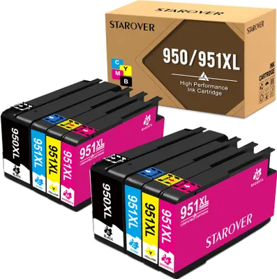 Produktbild von 8er Pack STAROVER 950XL/951XL Patronen Ersatz kompatible für HP 950XL 951XL Multipack, HP Officejet Pro 8600 8610 8620 8630 8640 8100 ePrinter 8616 8615 276dw 251dw 8660 8625