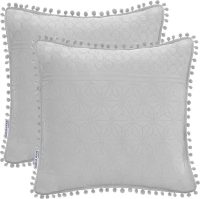 Zdjęcie produktu dla Poszewki dekoracyjne pikowane MEADORE 45x45*2 szare AmeliaHome