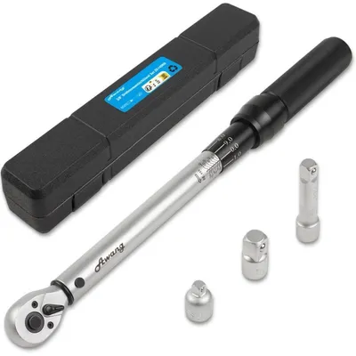 Obrázek produktu pro Momentový klíč 3/8" s rozsahem 20-140 Nm, včetně adaptérů a prodlužovací tyče