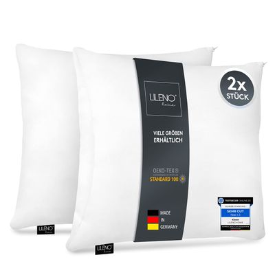 LILENO HOME Microfaser Kissen 45x45 cm [2er Set] bis 95 Grad waschbar mit Reißverschluss - Kopfkissen 45x45 cm als Kissen-Füllung für Bett oder als Deko-Kissen - Sofa-Kissen & Zier-Kissen