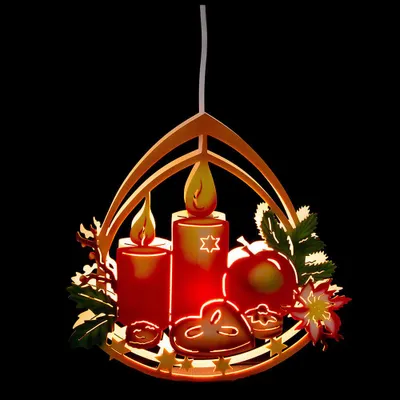 Produktbild von Fensterbild Adventsschale (33cm) von Kunstgewerbe Taulin
