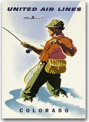 Produktbild von Poster - Canvas - Leinwand - 59,4 cm x 84,1 cm - Fotoposter - Leinwandkunst - Colorado United Air Lines