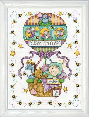 Produktbild von Design Works Kreuzstich Stickpackung "Ballonfahrt", Zählmuster, 28x36cm