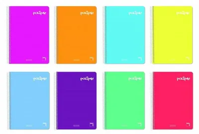 Productafbeelding van Pacsa Polipac, meerkleurig notitieboekje, wit, formaat A4, 5 stuks, 80 bladzijden