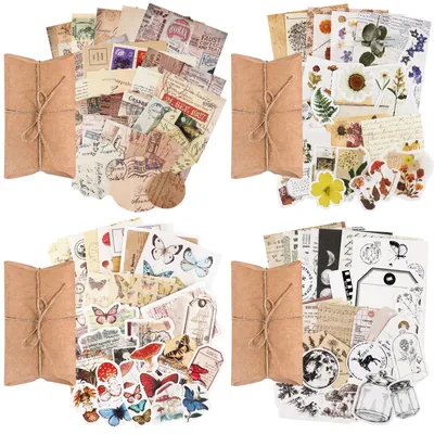 120 Vintage Scrapbooking-Papier, Washi-Sticker, ästhetisch, Kunst, Basteln