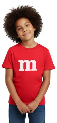 Produktbild von Spreadshirt Buchstabe M Kostüm Karneval Fasching Gruppen Kinder T-Shirt, 122/128 (7-8 Jahre), Rot