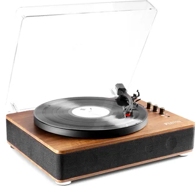 Zdjęcie produktu dla Fenton RP305, Gramofon z napędem bezpośrednim, Ręczny, Czarny, Drewno, Drewno, 33,45,78 RPM, Obrotowy