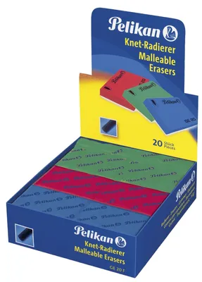 Produktbild von Pelikan 621029 Knet Radierer GE, mehrfarbig (Farbe zufällig, 1 Stück)