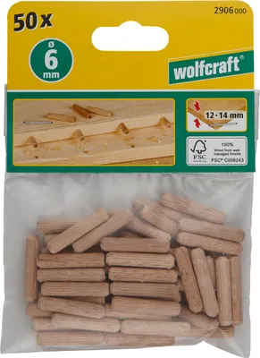 Zdjęcie produktu dla wolfcraft GmbH 2906000, Okrągły, Buk, 6 mm, 3 cm