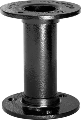 Produktbild von WAGNER Möbelbein/Tischbein/Möbelfuß INDUSTRIAL PIPE - Ø 30 x 100 mm, 2 Anschraubplatten Ø 75 mm, Stahl schwarz - 12501001
