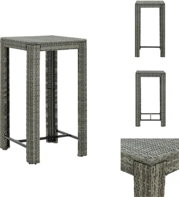 Produktbild von vidaXL Garten-Bartisch Grau 60,5x60,5x110,5 cm Poly Rattan -  Gartentische