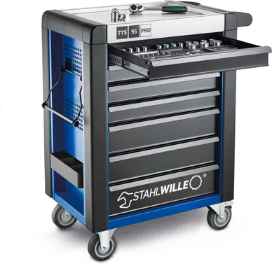 Produktbild von STAHLWILLE Werkstattwagen 95/7 PRO 7 Schubl. 496 x 827 x 1020 mm  blau, RAL 270 30 35; schwarz, RAL 9005